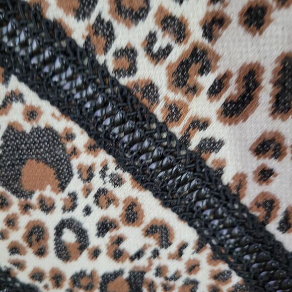 Chico's Cheetah Print Sweater Poncho Women's L/XL - Picture 4 of 10